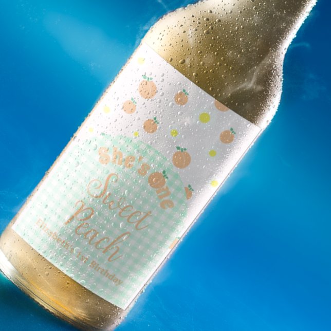 Sweet Peach 1. Geburtstag Bierflaschenetikett (Von Creator hochgeladen)