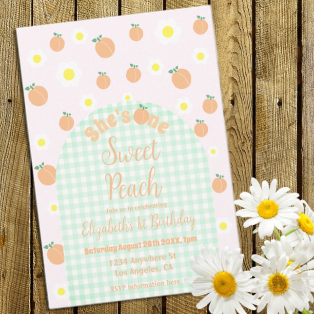 Sweet Peach 1. Geburtstag Einladung (Von Creator hochgeladen)