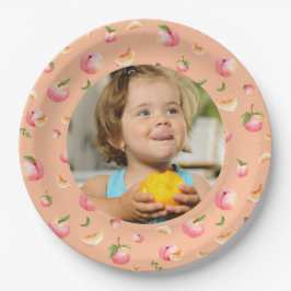 Sweet Peach 1. Geburtstag Foto Pappteller