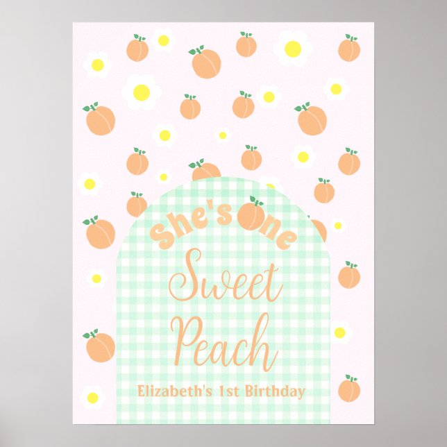 Sweet Peach 1. Geburtstag Poster (Vorne)