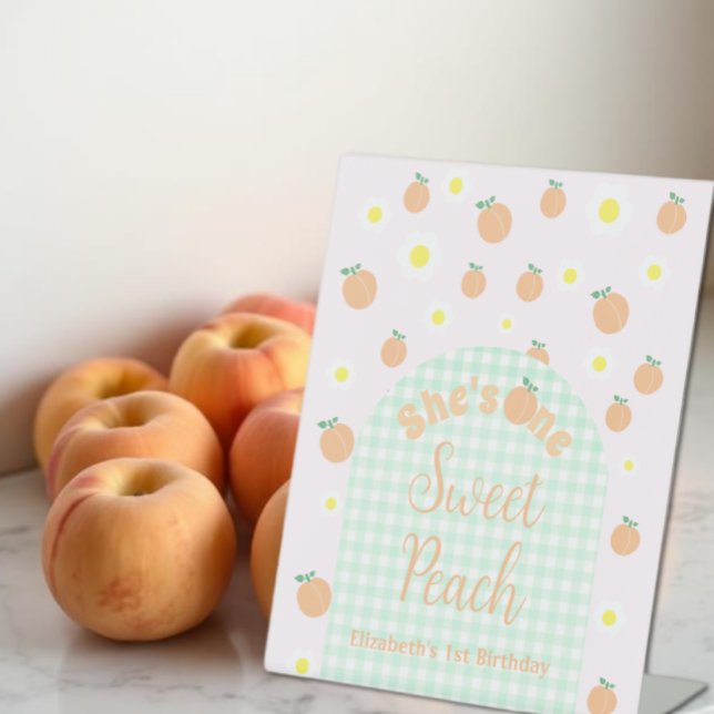 Sweet Peach 1. Geburtstag Sockelschild (Von Creator hochgeladen)