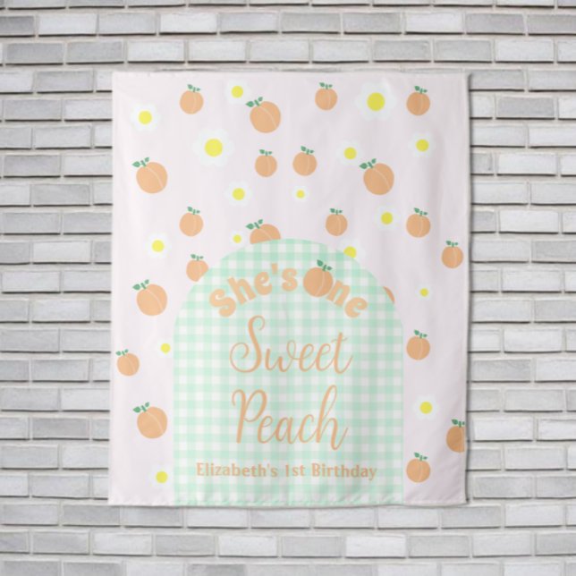 Sweet Peach 1. Geburtstag Wandteppich (Von Creator hochgeladen)