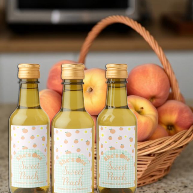 Sweet Peach 1. Geburtstag Weinetikett (Von Creator hochgeladen)