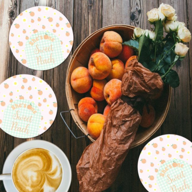 Sweet Peach 1. Geburtstagspapier Untersetzer (Von Creator hochgeladen)
