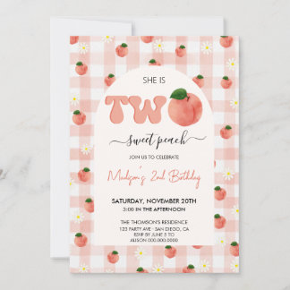 Sweet Peach 2. Geburtstag Einladung