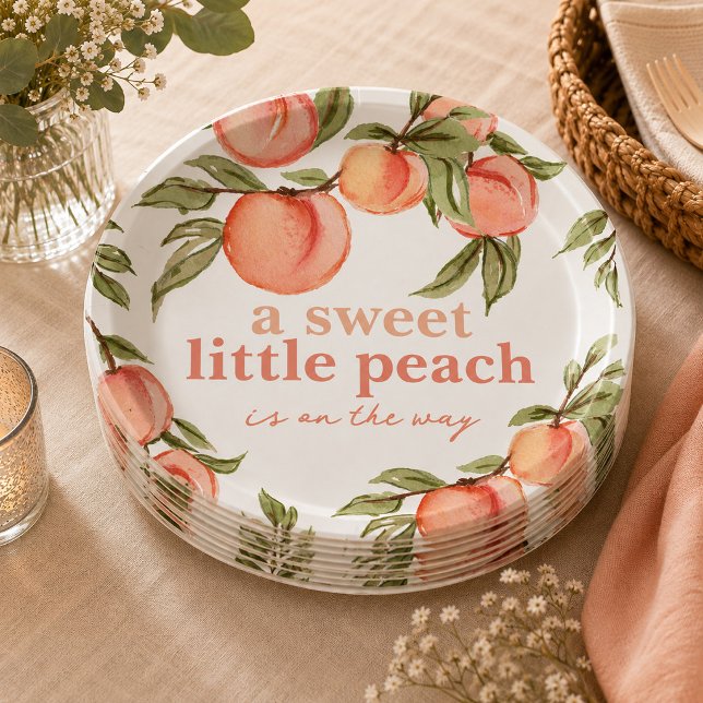 Sweet Peach Baby Dusche Einladung Pappteller (Von Creator hochgeladen)