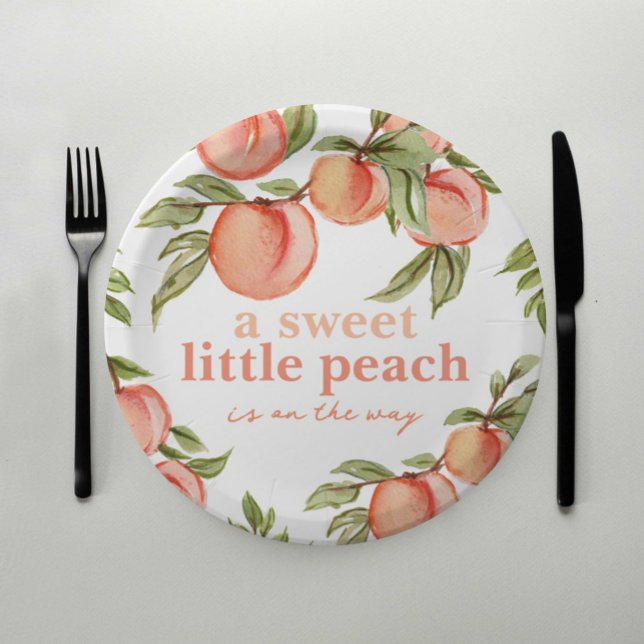 Sweet Peach Baby Dusche Einladung Pappteller (Von Creator hochgeladen)