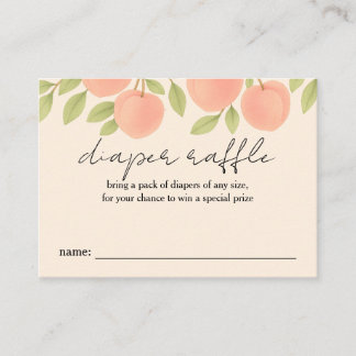 Sweet Peach Baby Dusche Windeln Raffel Visitenkarte