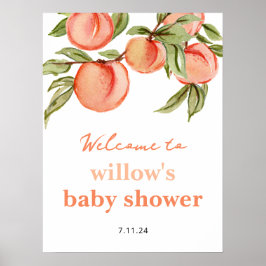 Sweet Peach Baby Shower Plakat Begrüßungszeichen