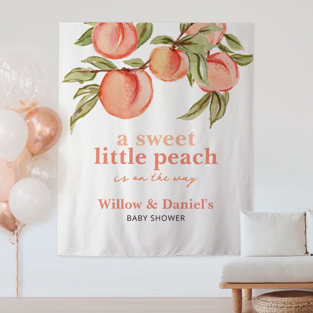 Sweet Peach Baby Shower Tapestry Wandteppich (Von Creator hochgeladen)