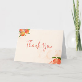 Sweet Peach Baby Shower Thank You Card Dankeskarte