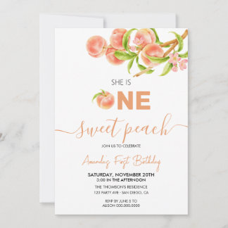 Sweet Peach Birthday Einladung