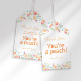 Sweet Peach Birthday Favor Tag Geschenkanhänger