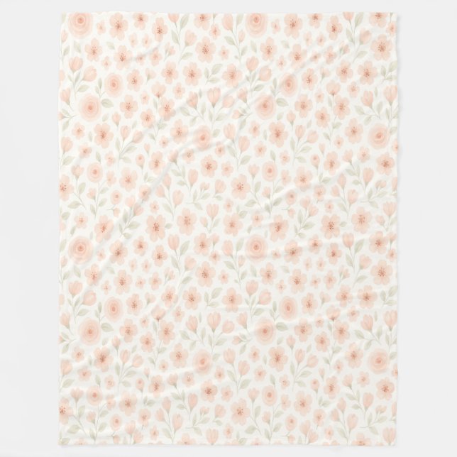 Sweet Peach Blossom Sprig Muster Fleece Blanket (Vorderseite)