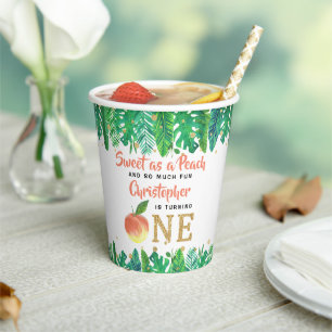 Sweet Peach Boys 1. Geburtstag Pappbecher