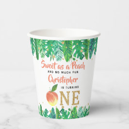 Sweet Peach Boys 1. Geburtstag Pappbecher