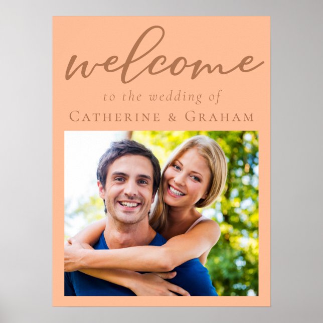 Sweet Peach Couple Foto Herzlich willkommen bei un Poster (Vorne)