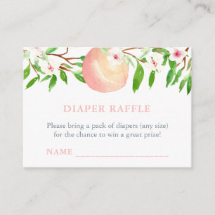 Sweet Peach Diaper Raffle Ticket Girl Babydusche Begleitkarte