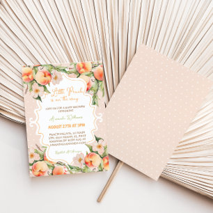 Sweet Peach Floral Pink Summer Baby Dusche Einladung