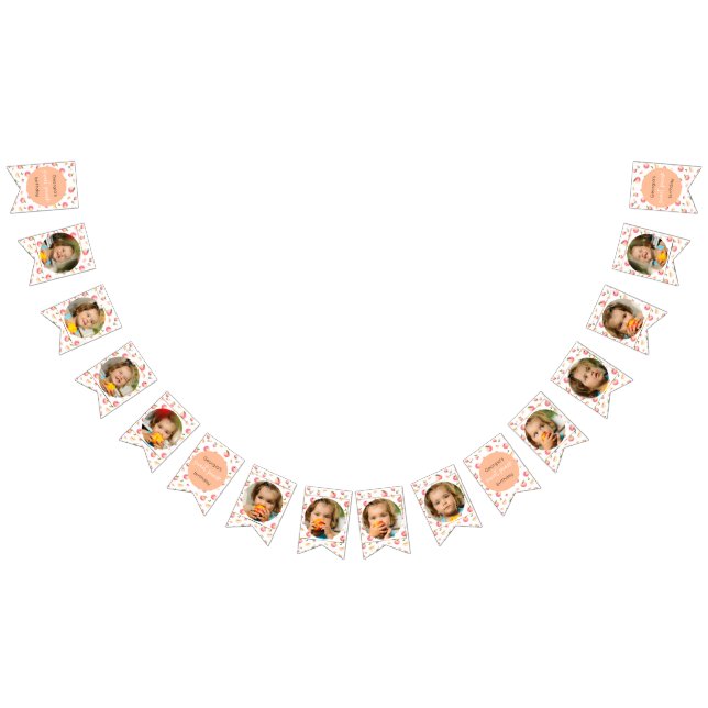 Sweet Peach Geburtstag 12 Monate Foto Meilenstein Wimpelkette (Alle)