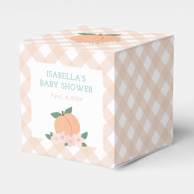 Sweet Peach & Gingham Geschenkschachtel (Vorderseite)