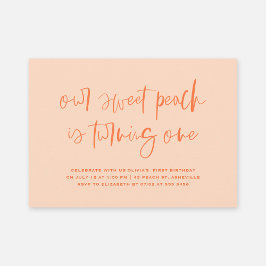 Sweet Peach Minimalistisch Girl Erster Geburtstag Einladung