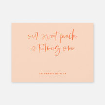 Sweet Peach Minimalistisch Girl Erster Geburtstag