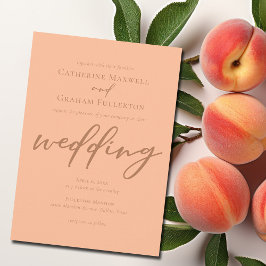 Sweet Peach Minimalistisch Typografy Summer Weddin Einladung