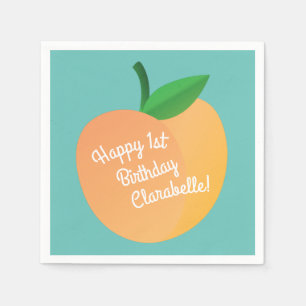Sweet Peach Niedlich Frucht 1. Geburtstag Party Th Serviette