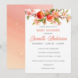 Sweet Peach Orchard Baby Shower Einladung