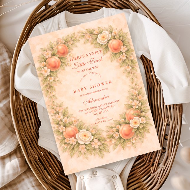 Sweet Peach Orchard Baby Shower Einladung (Von Creator hochgeladen)
