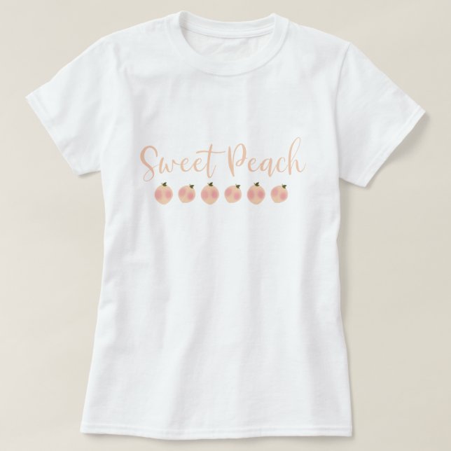 Sweet Peach Pfirsiche Niedlich Trendy Moderne Mode T-Shirt (Design vorne)