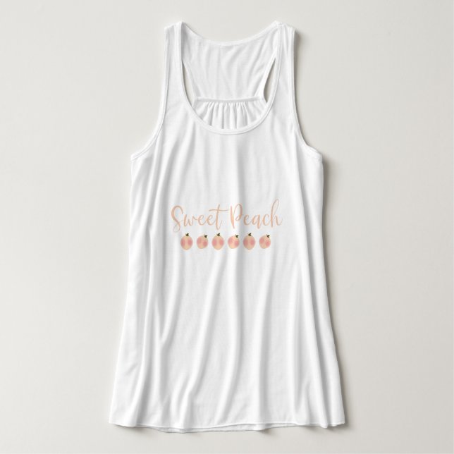 Sweet Peach Pfirsiche Niedlich Trendy Moderne Mode Tank Top (Design Vorderseite)