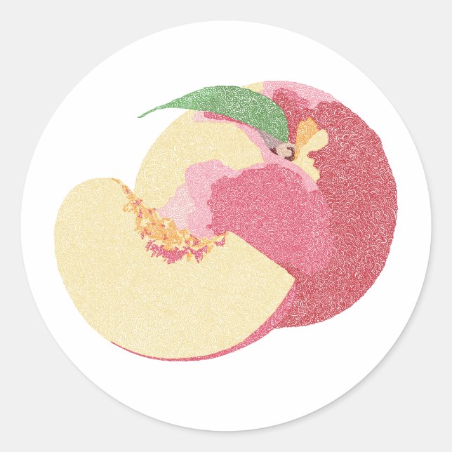 Sweet Peaches Runder Aufkleber (Vorderseite)