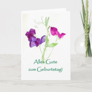 Sweet Peas Birthday Card - German Greeting Karte