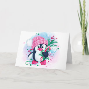 Sweet Penguin mit Candy Canes Weihnachten
