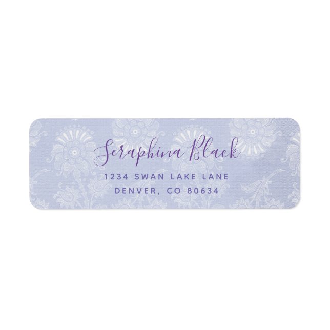 Sweet Periwinkle Lila Lace Rücksendeadresse (Vorne)