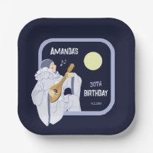 Sweet Pierrot Clown spielt Lute CC1271 Geburtstag