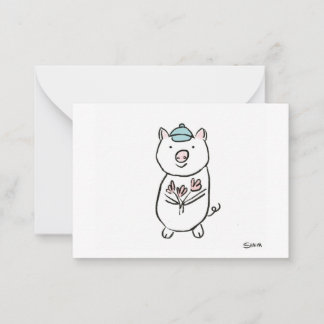 Sweet Pig Note Card Mitteilungskarte