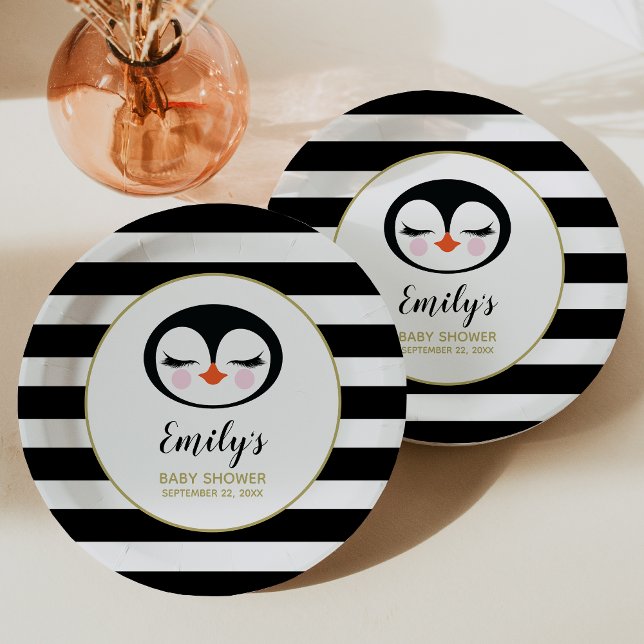 Sweet Pinguin Face Baby Dusche Pappteller (Von Creator hochgeladen)