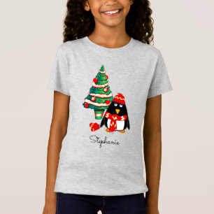 Sweet Pinguin Individuelle Name Weihnachten Kinder T-Shirt