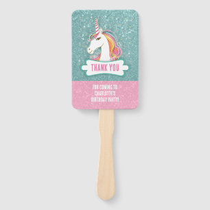 Sweet Pink and Blue Unicorn Geburtstagsparty Fächer