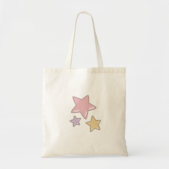 Sweet Pink and Yellow Star Doodle Carryall Bag Tragetasche (Vorne)
