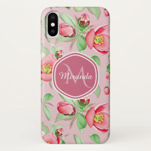 Sweet Pink Apfelblüte mit Monogramm Case-Mate iPhone Hülle