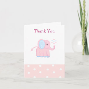 Sweet Pink Baby Elephant Vielen Dank Dankeskarte
