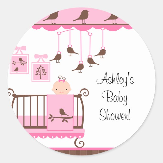 Sweet Pink Baby Room Sie sind eingeladen Aufkleber (Vorderseite)