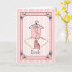 Sweet Pink Ballet Personalisiert Grußkarte Karte (Yellow Flower)