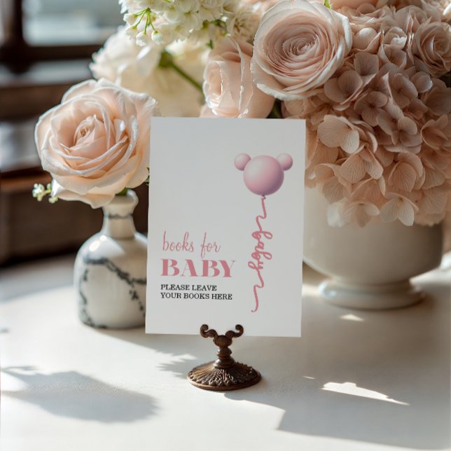 Sweet Pink Bear Balloon Books for Baby Sign Poster (Von Creator hochgeladen)