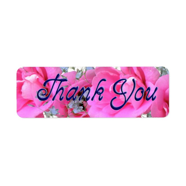 Sweet Pink Blume Danke Stickers - Labels (Vorne)