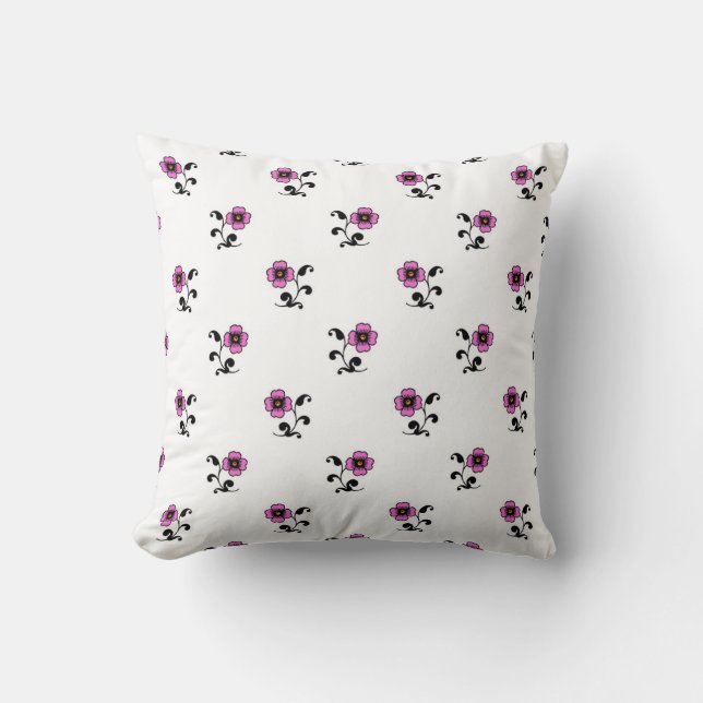 Sweet Pink Blume Muster Kissen (Vorderseite)
